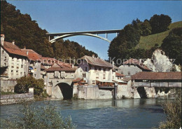 12375129 Fribourg FR Gotteron Bruecke Und Bern Bruecke Gedeckt Fribourg - Andere & Zonder Classificatie