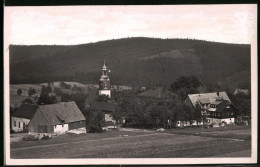 Fotografie Brück & Sohn Meissen, Ansicht Schellerhau I. Erzg., Blick In Den Ort Mit Der Kirche  - Orte