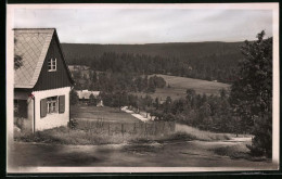 Fotografie Brück & Sohn Meissen, Ansicht Schellerhau I., Erzg., Partie Im Ort An Einem Wohnhaus  - Orte