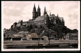 Fotografie Brück & Sohn Meissen, Ansicht Meissen I. Sa., Raddampfer N.N.V.E. 15 Am Elbeufer, Albrechtsburg Und Dom  - Places