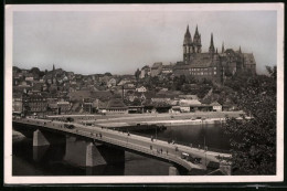 Fotografie Brück & Sohn Meissen, Ansicht Meissen I. Sa., Blick über Die Brücke Zur Stadt Mit Hotel Stern  - Lieux