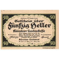 Autriche, Landesrat, 50 Heller, Blason, 1920, 1920-03-01, SPL, Mehl:FS 427 - Austria