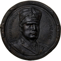 Italie, Médaille, Mussolini, Bronze, Fonte Uniface, TTB+ - Other & Unclassified