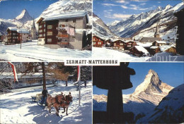 12337989 Zermatt VS Matterhorn Pferdeschlitten  - Autres & Non Classés
