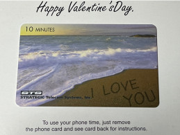 Mint USA UNITED STATES America Prepaid Telecard Phonecard, STS Happy Valentine’s, Set Of 1 Mint Card With Greeting Card - Otros & Sin Clasificación