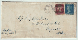 GB / England - 1866 SG 43/4 (unidentified Plate) & SG45 (pl.9 - CE) On Wrapper From BRIGHTON To LONDON - Brieven En Documenten