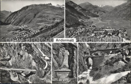 12335209 Andermatt Fliegeraufnahme Steinbruecke Wasserfall Andermatt - Sonstige & Ohne Zuordnung