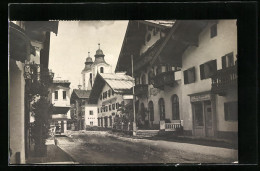 AK St. Johann, Strassenpartie Mit Kirche  - Autres & Non Classés