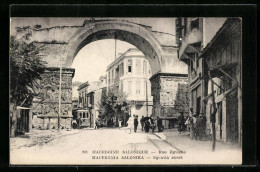 AK Salonika, Eguatia Street, Strassenbahn  - Tramways