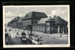 AK Dortmund, Strassenbahn Vor Dem Burgtor Mit Hauptpost  - Tramways