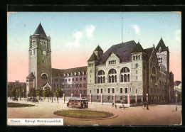 AK Posen, Königliches Residenzschloss Mit Strassenbahn  - Tramways