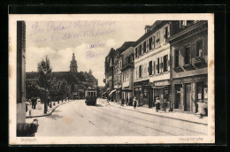 AK Durlach, Strassenbahn In Der Hauptstrasse  - Tram