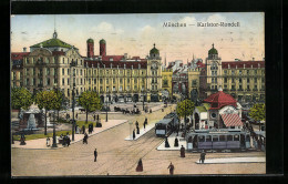 AK München, Strassenbahnen Am Karlstor-Rondell  - Tram