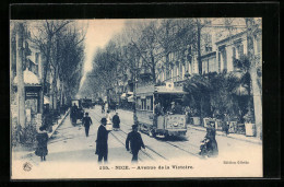 AK Nice, Avenue De La Victoire Mit Strassenbahn  - Tramways