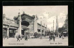 AK Berlin, Hochbahnhof Bülowstrasse Mit Strassenbahn  - Tram