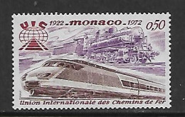 MONACO 1972 TRAINS YVERT N°879 NEUF MNH** - Eisenbahnen