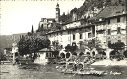 12278719 Morcote TI Lago Di Lugano Haeuserpartie Am Luganersee Kirche Morcote - Other & Unclassified
