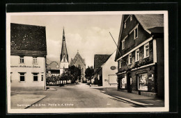 AK Dettingen A. D. Erms, Partie Bei Der Kirche, Gasthaus Zum Löwen  - Other & Unclassified