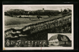 AK Conweiler, Gasthaus Zum Rössle, Ortspartie, Im Schönsten Wiesengrunde..., Lied Mit Noten  - Other & Unclassified