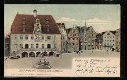 AK Heilbronn A. N., Marktplatz Mit Rathaus Und Gasthaus Ratskeller  - Heilbronn