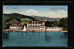 AK Tegernsee, Schlosscafe Und Hotel Alte Post, Im Hintergrund Die Neureuth  - Tegernsee