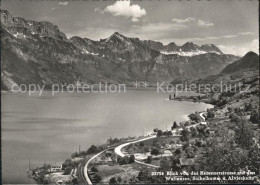 12250779 Wallensee Blick Von Der Kerenzerstrasse Sichelkamm Alvierkette Walensta - Autres & Non Classés