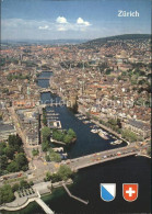 12249189 Zuerich Quaibruecke Mit Limmat Fliegeraufnahme Zuerich - Sonstige & Ohne Zuordnung