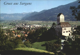 12219639 Sargans Schloss Mit Blick Zum Rheintal Alpen Sargans - Sonstige & Ohne Zuordnung