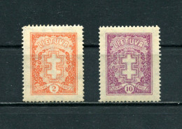 Lithuania 1931 Mi. 314,315 Sc 233, 235 Double Cross MLH*/MNH** - Lituanie