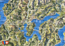 12113039 Lugano TI Panoramakarte Lugano - Other & Unclassified