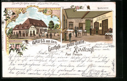 Lithographie Roitzsch, Gasthof Zur Guten Quelle, Innenansicht Des Gastzimmers  - Autres & Non Classés
