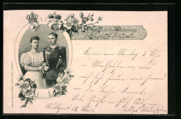 Lithographie Prinzessin Pauline Von Württemberg Und Erbprinz Friedrich Zu Wied.  - Familias Reales