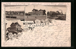 Lithographie Eilsleben, Bahnhof, Zuckerfabrik, Kaiserl. Postamt  - Sonstige & Ohne Zuordnung