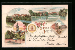 Lithographie Jessnitz I. A., Blick Auf Die Leopoldsbrücke, Spittelbrücke, Kirche, Neue Post  - Sonstige & Ohne Zuordnung