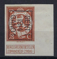 Nr. 109  Typo 51 B GENT I 1914 GAND I - ONGETAND / NON DENTELEE (*)   ; Staat Zie Scan ! - Typografisch 1912-14 (Cijfer-leeuw)