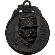 France, Médaille, Généralissime Joffre, Laiton, Fonte Uniface, TTB+ - Autres & Non Classés
