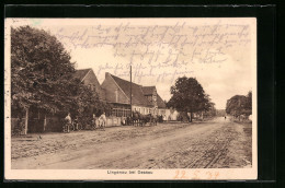 AK Lingenau Bei Dessau, Gasthaus Lingenau Hugo Herrmann Mit Pferdewagen  - Dessau