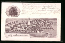 Künstler-AK Tuntenhausen, Teilansicht Mit Kirche, Gnadenbild  - Other & Unclassified