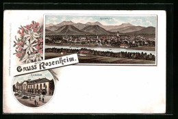 Lithographie Rosenheim, Hotel Kaiserbad, Teilansicht  - Rosenheim