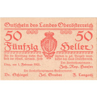 Autriche, Oberösterreich O.Ö. Land, 50 Heller, N.D, 1921, 1921-02-01, NEUF - Oesterreich