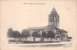 79 MELLE EGLISE ET PLACE SAINT PIERRE - Melle