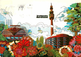 72747085 Dortmund Fernsehturm Gebaeude Blumen Kuenstlerkarte Dortmund - Dortmund