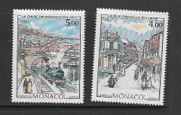 MONACO 1984 MONACO A LA BELLE EPOQUE-TRAINS YVERT N°1433/1434 NEUF MNH** - Trains