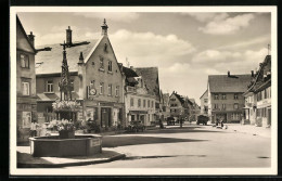 AK Saulgau, Hauptstrasse Mit Geschäften Und Röhrbrunnen  - Other & Unclassified