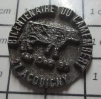 1818c Pin's Pins / Beau Et Rare / ANIMAUX / VACHE BICENTENAIRE DU CAMEMBERT 1991 ACQUIGNY EURE - Animals