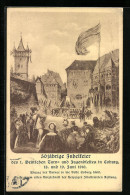 Künstler-AK Coburg, 50 Jährige Jubelfeier Des 1. Deutschen Turn- Und Jugendfestes 1910, Einzug Der Turner In Die Ves  - Coburg