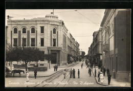 Cartolina Taranto, Palazzo Del Banco Di Napoli, Via D`Aquino  - Taranto