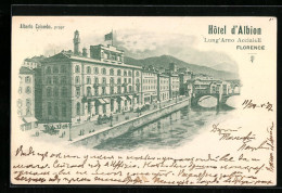 Lithographie Florence, Hôtel D`Albion  - Firenze (Florence)