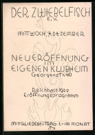 Künstler-AK Berlin, Neueröffnung Klubheim Der Zwiebelfisch E. V., Georgenstr. 40, Seepferdchen  - Mitte