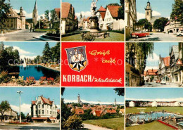 72743065 Korbach Teilansichten Kirche Denkmal Teich Freibad Korbach - Korbach